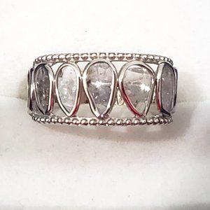 SOLD!  Artisan Polki Diamond ring in Platinum over 925 SS 1.00ct sz 5